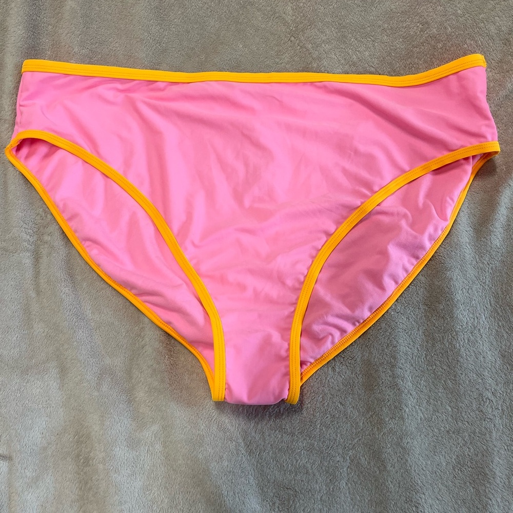 Wild Fable Women's Low Rise Bikini Swim Bottoms 3X NWT Cheeky Pink Orange